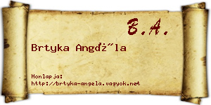 Brtyka Angéla névjegykártya